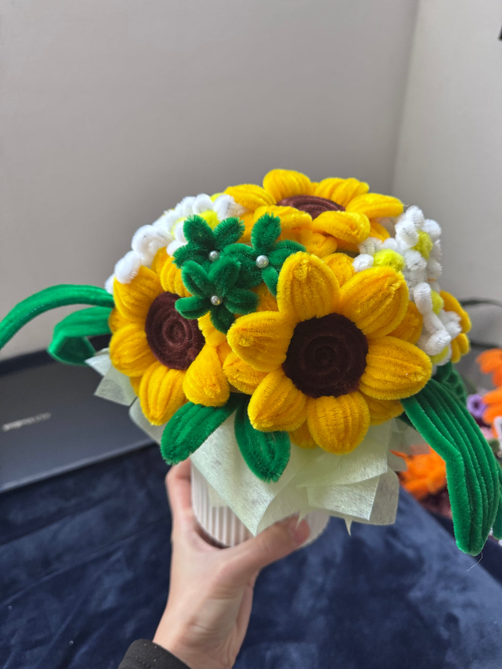 Handmade Crochet Sunflower Bouquet | Knitted Flower Gift for Special Occasions