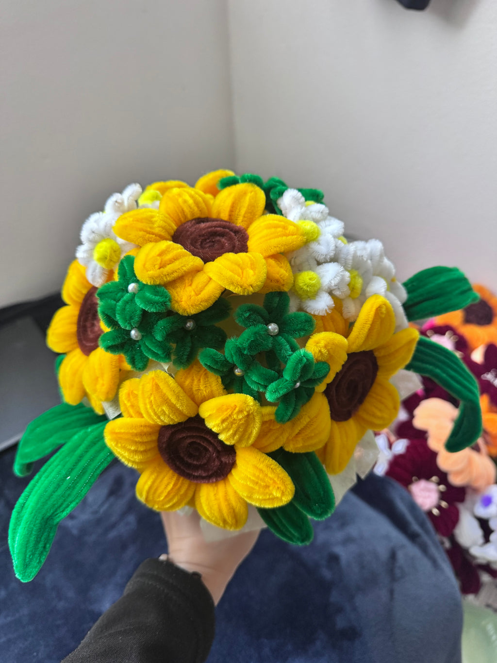 Handmade Crochet Sunflower Bouquet | Knitted Flower Gift for Special Occasions