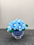 Mini Blue Cloud Potted Flower - Handmade Art