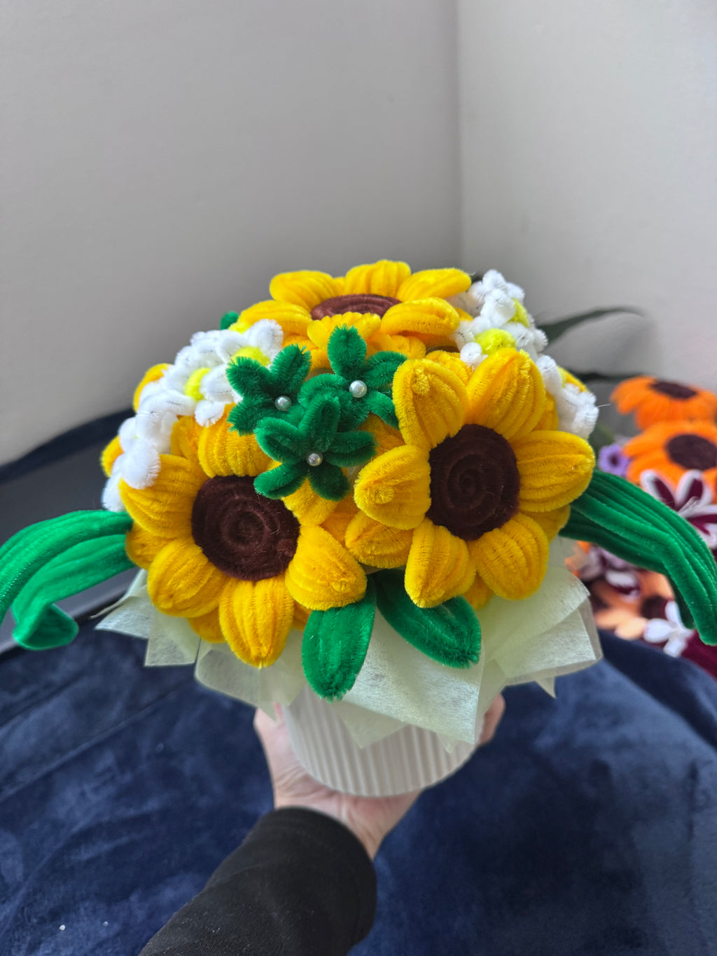 Handmade Crochet Sunflower Bouquet | Knitted Flower Gift for Special Occasions