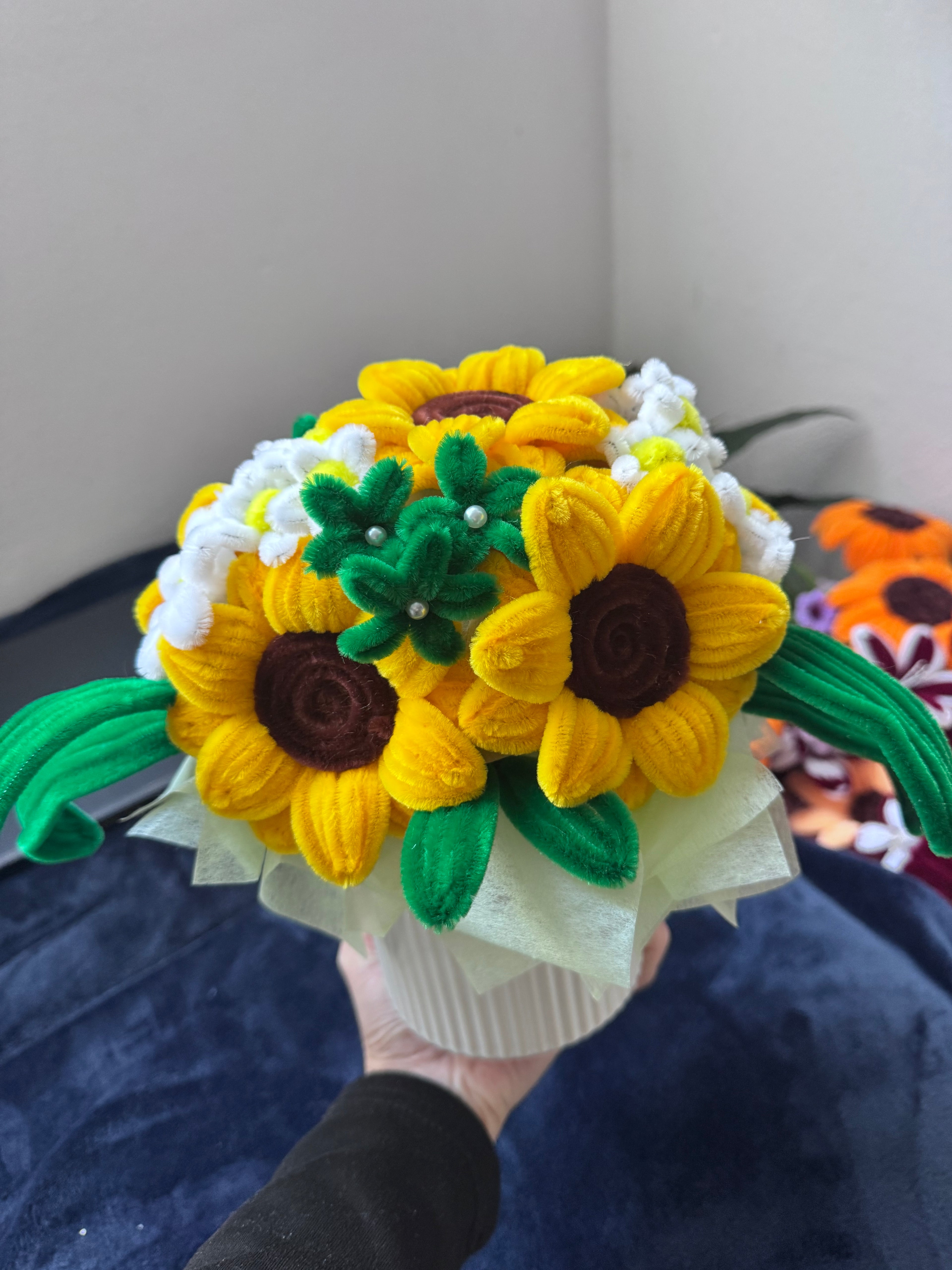 Handmade Crochet Sunflower Bouquet | Knitted Flower Gift for Special Occasions