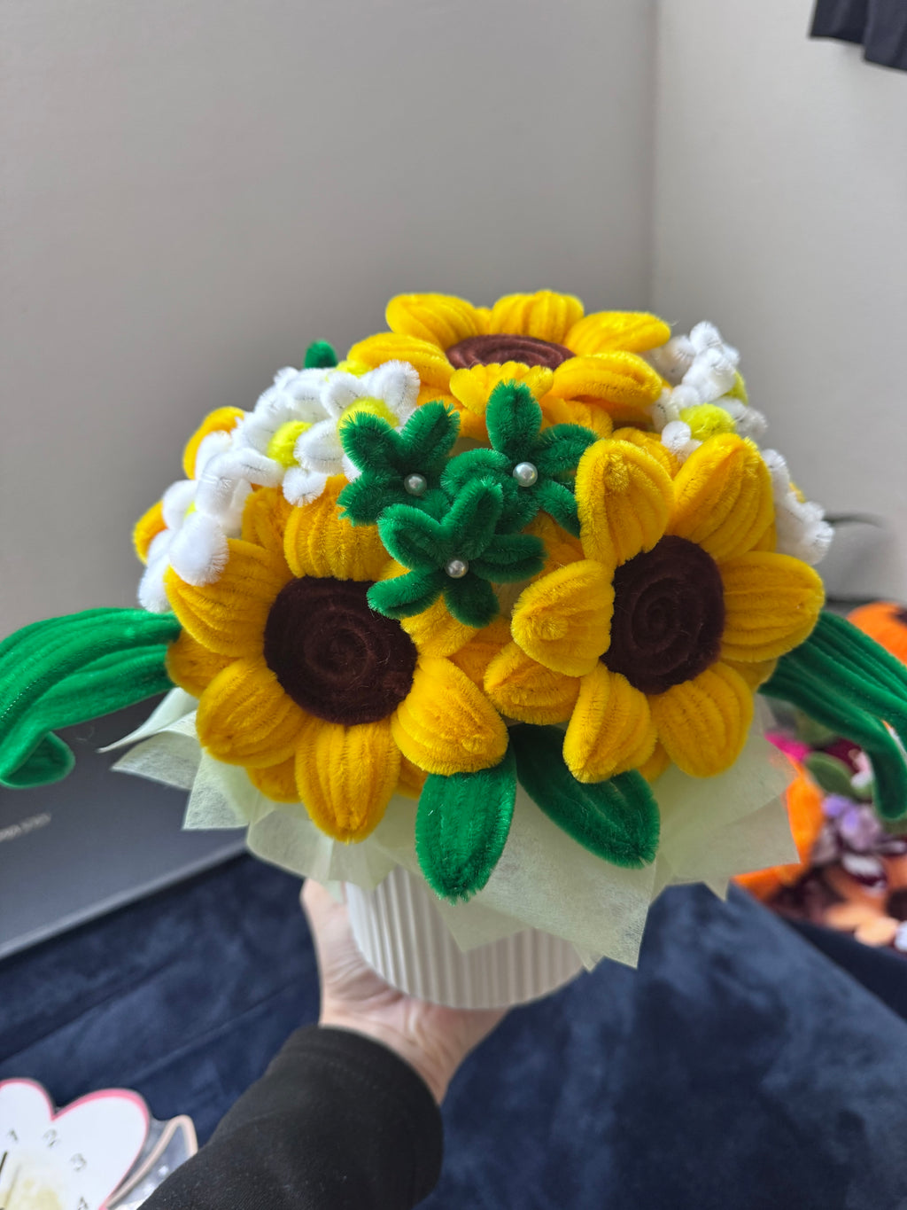 Handmade Crochet Sunflower Bouquet | Knitted Flower Gift for Special Occasions