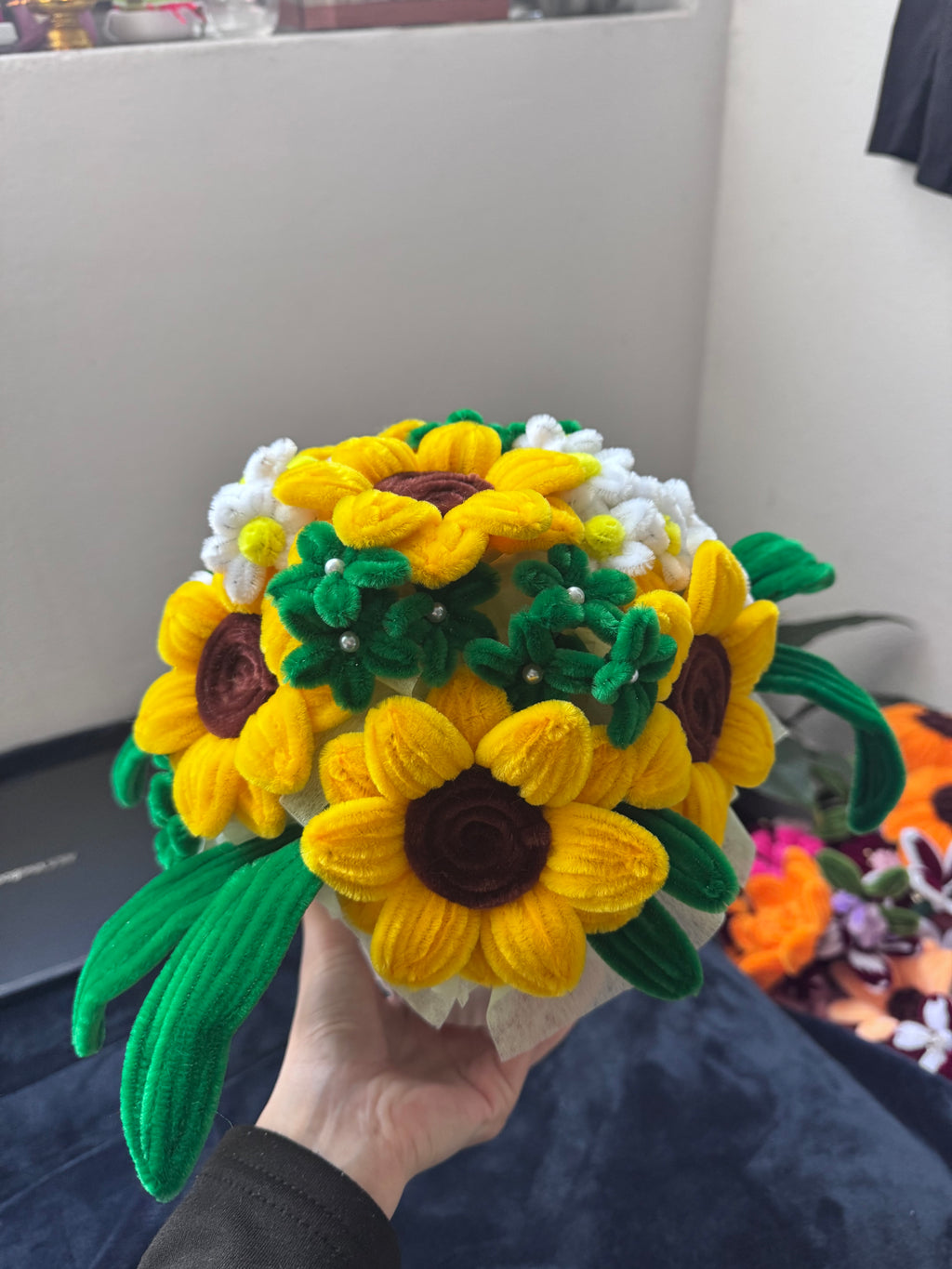 Handmade Crochet Sunflower Bouquet | Knitted Flower Gift for Special Occasions