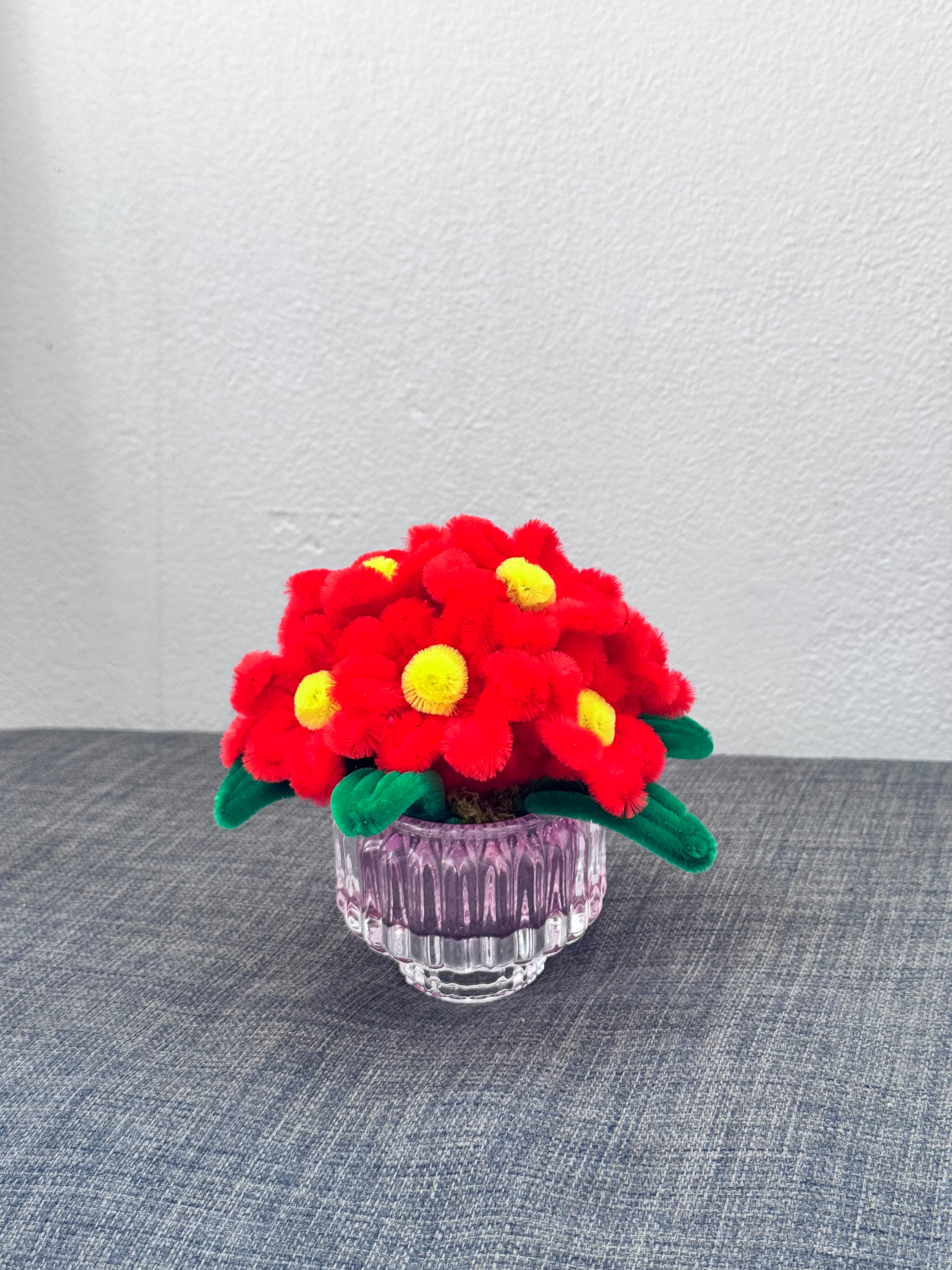 Eternal Red Velvet Flowers in Mini Pot