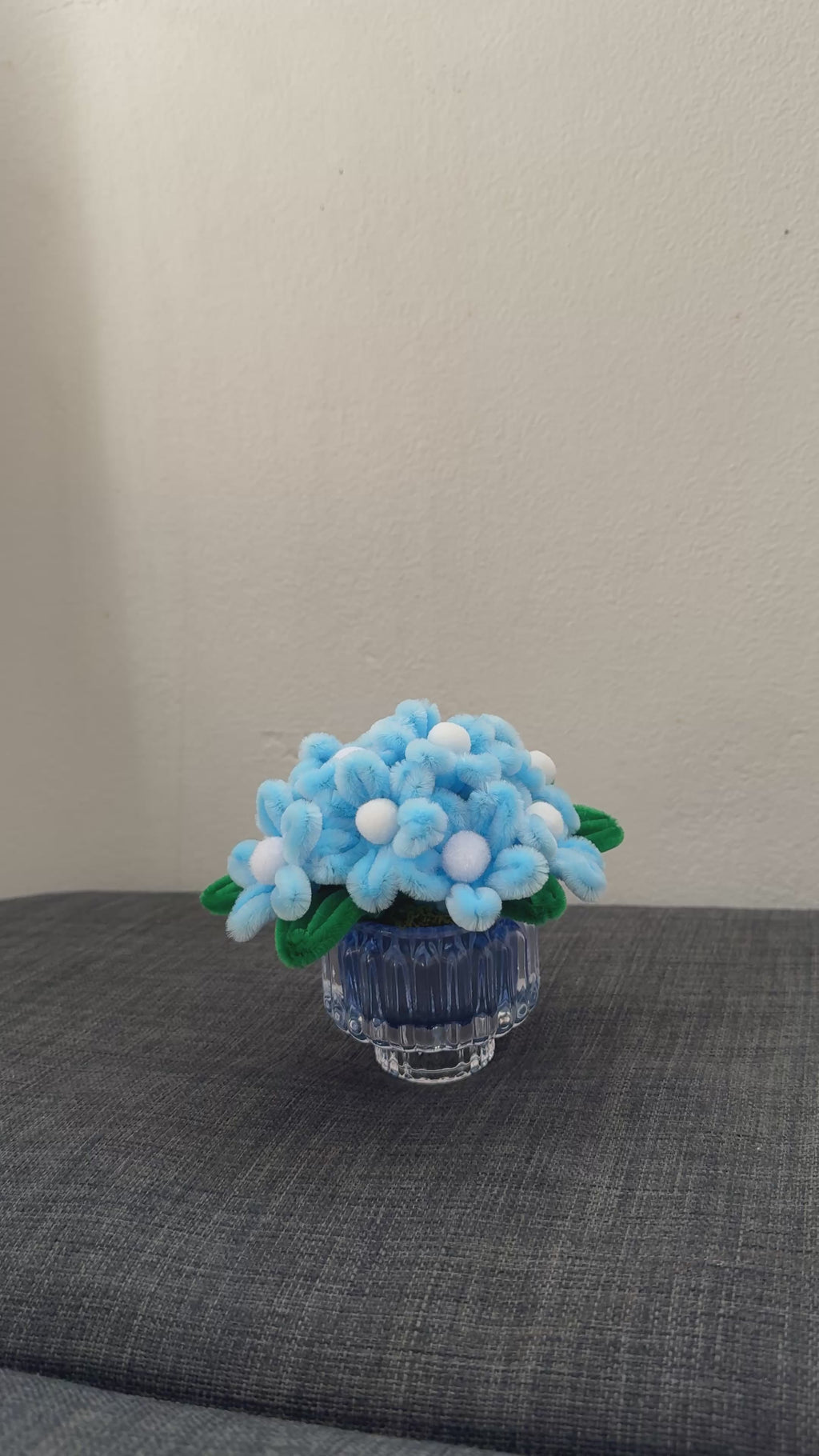 Mini Blue Cloud Potted Flower - Handmade Art