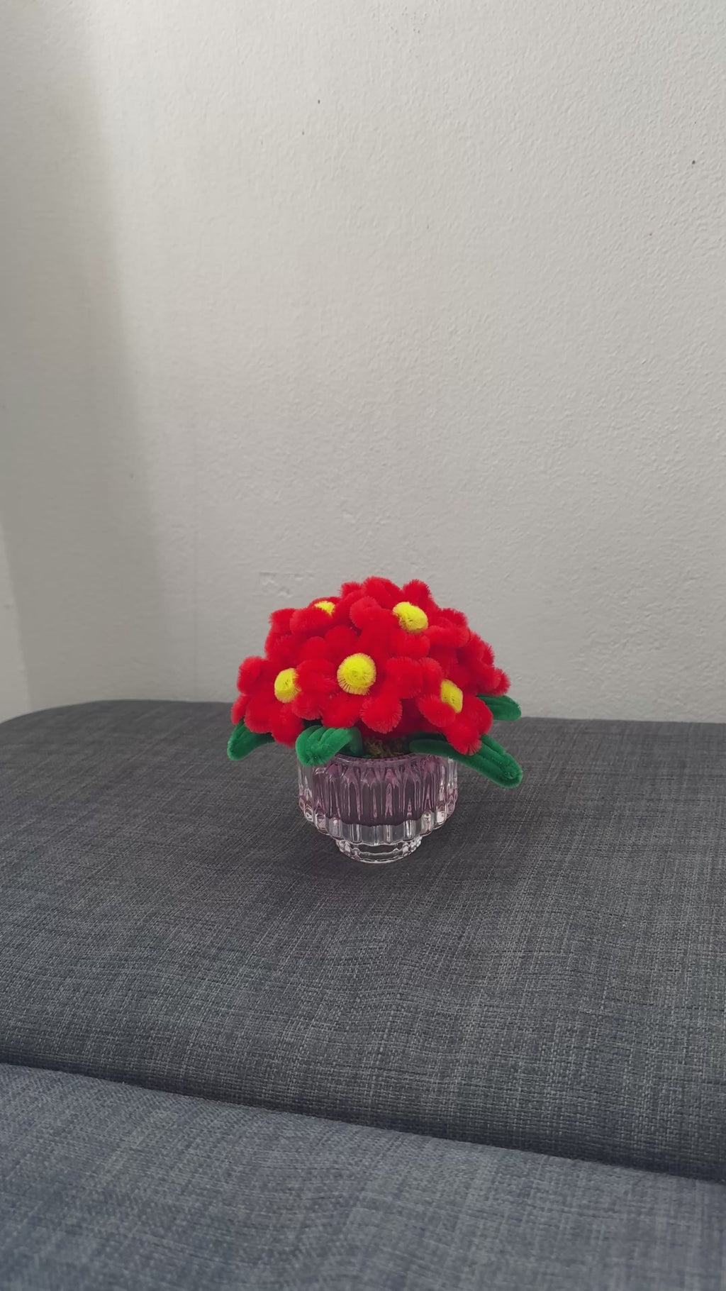 Eternal Red Velvet Flowers in Mini Pot